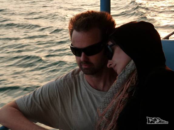 Rafa e Laura no barco na Isla de la Juventud, em Cuba